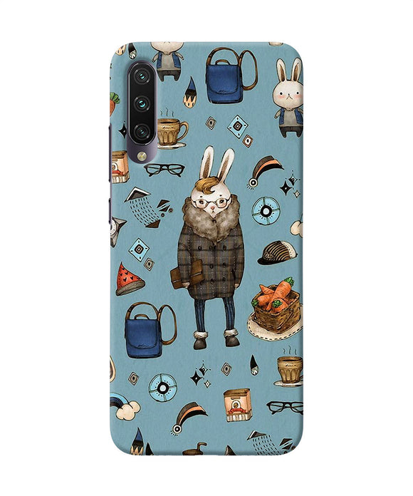 Canvas Rabbit Print Mi A3 Back Cover