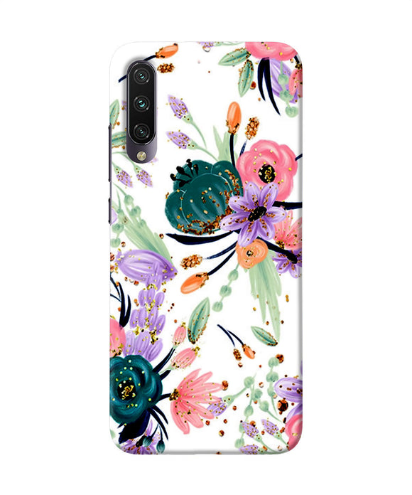 Abstract Flowers Print Mi A3 Back Cover