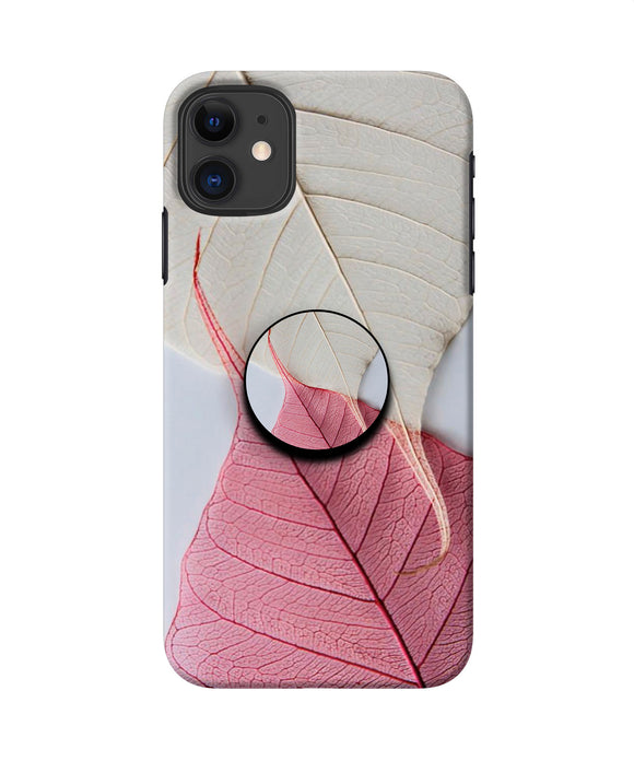 White Pink Leaf Iphone 11 Pop Case