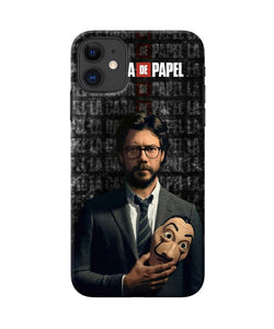 Money Heist Professor with Mask iPhone 11 Back Cover