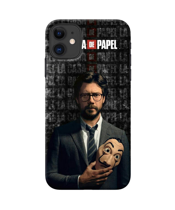 Money Heist Professor with Mask iPhone 11 Back Cover