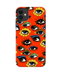 Abstract Eyes Pattern Iphone 11 Back Cover