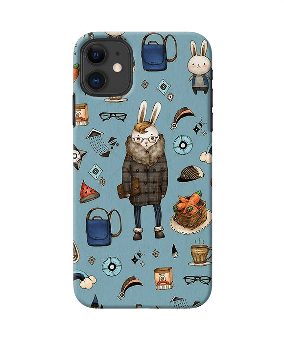 Canvas Rabbit Print Iphone 11 Back Cover