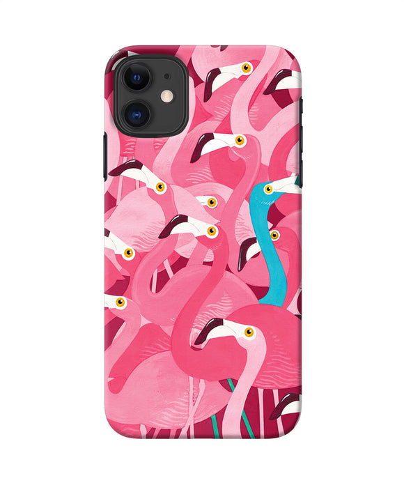 Abstract Sheer Bird Pink Print Iphone 11 Back Cover