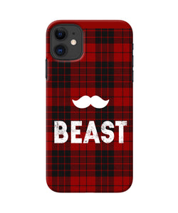 Beast Red Square Iphone 11 Back Cover