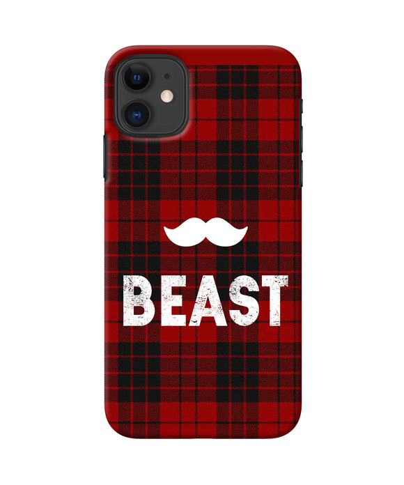 Beast Red Square Iphone 11 Back Cover