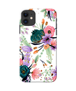 Abstract Flowers Print Iphone 11 Back Cover