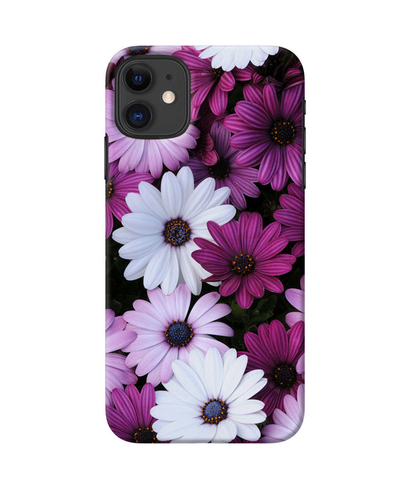 White Violet Flowers Iphone 11 Back Cover