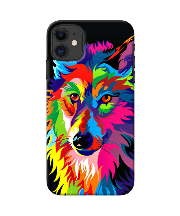 Colorful Wolf Sketch Iphone 11 Back Cover
