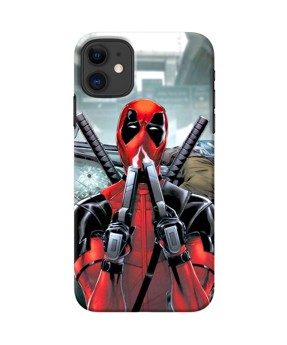 Deadpool With Gun Iphone 11 Back Cover
