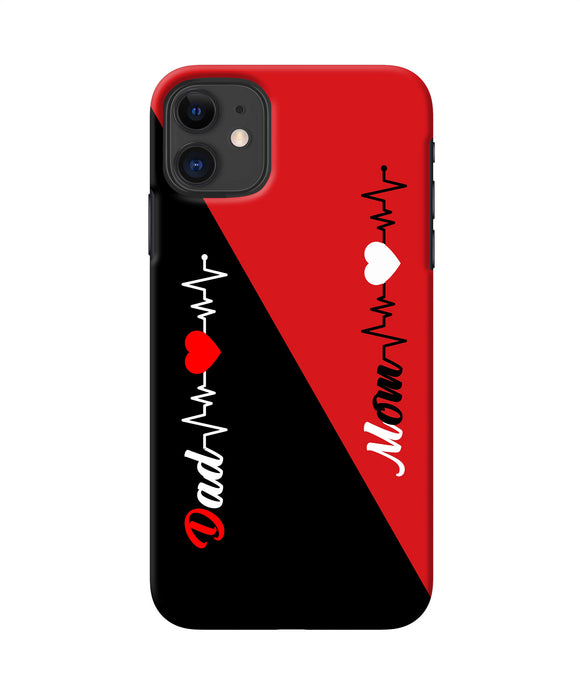 Mom Dad Heart Line Iphone 11 Back Cover