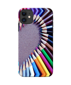 Color Pencil Half Heart Iphone 11 Back Cover