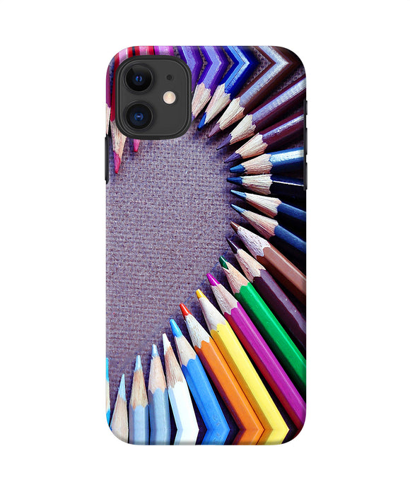 Color Pencil Half Heart Iphone 11 Back Cover