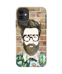 Beard Man With Glass Iphone 11 Back Cover