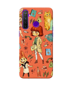 Canvas Little Girl Print Realme 5 Pro Back Cover