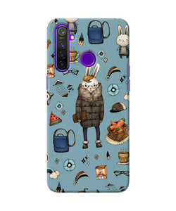 Canvas Rabbit Print Realme 5 Pro Back Cover