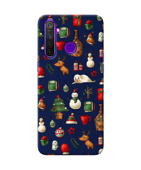 Canvas Christmas Print Realme 5 Pro Back Cover