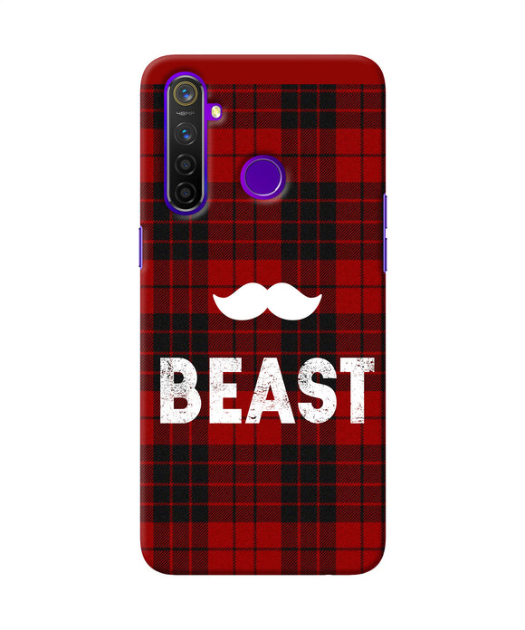 Beast Red Square Realme 5 Pro Back Cover