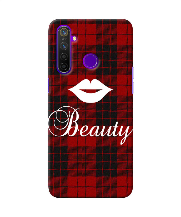 Beauty Red Square Realme 5 Pro Back Cover