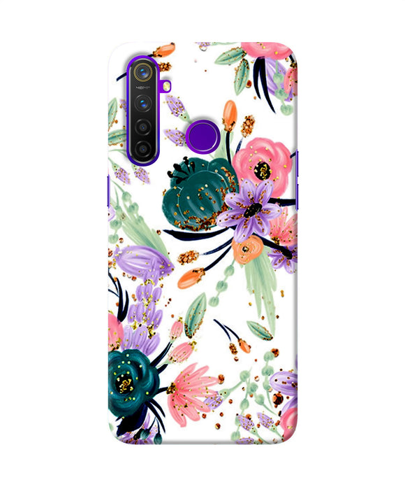 Abstract Flowers Print Realme 5 Pro Back Cover