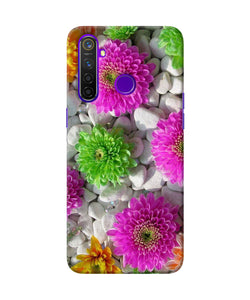 Natural Flower Stones Realme 5 Pro Back Cover