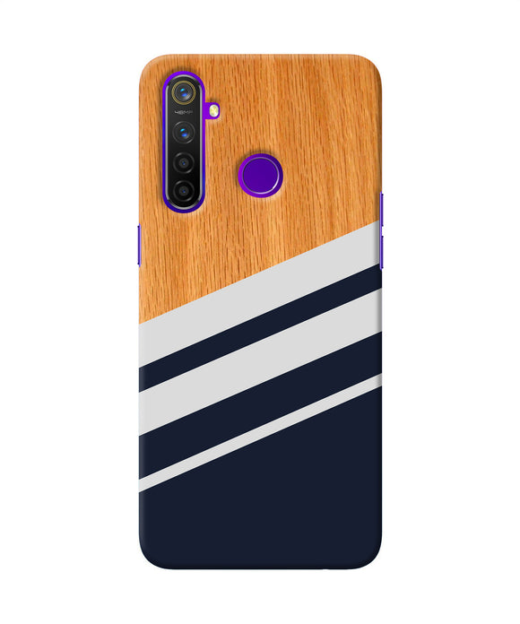 Black And White Wooden Realme 5 Pro Back Cover