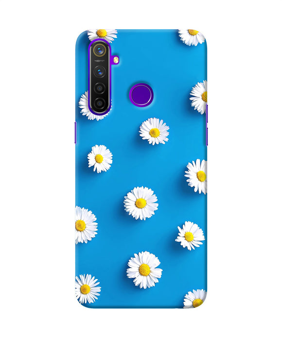 White Flowers Realme 5 Pro Back Cover