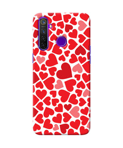 Red Heart Canvas Print Realme 5 Pro Back Cover