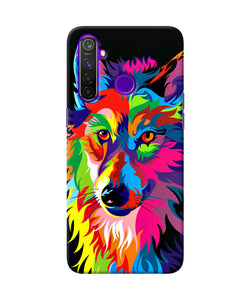 Colorful Wolf Sketch Realme 5 Pro Back Cover