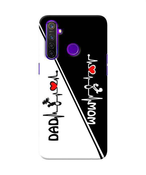 Mom Dad Heart Line Black And White Realme 5 Pro Back Cover