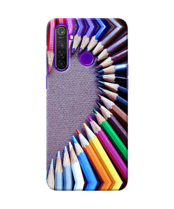 Color Pencil Half Heart Realme 5 Pro Back Cover