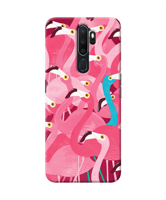 Abstract Sheer Bird Pink Print Oppo A5 2020 / A9 2020 Back Cover