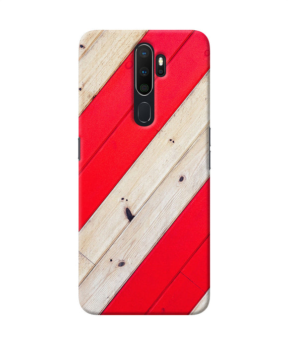 Abstract Red Brown Wooden Oppo A5 2020 / A9 2020 Back Cover