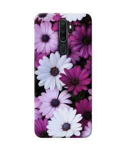 White Violet Flowers Oppo A5 2020 / A9 2020 Back Cover