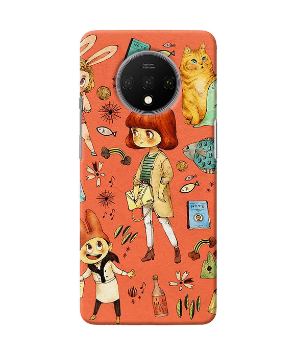 Canvas Little Girl Print Oneplus 7t Back Cover