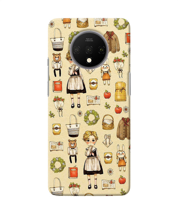 Canvas Girl Print Oneplus 7t Back Cover