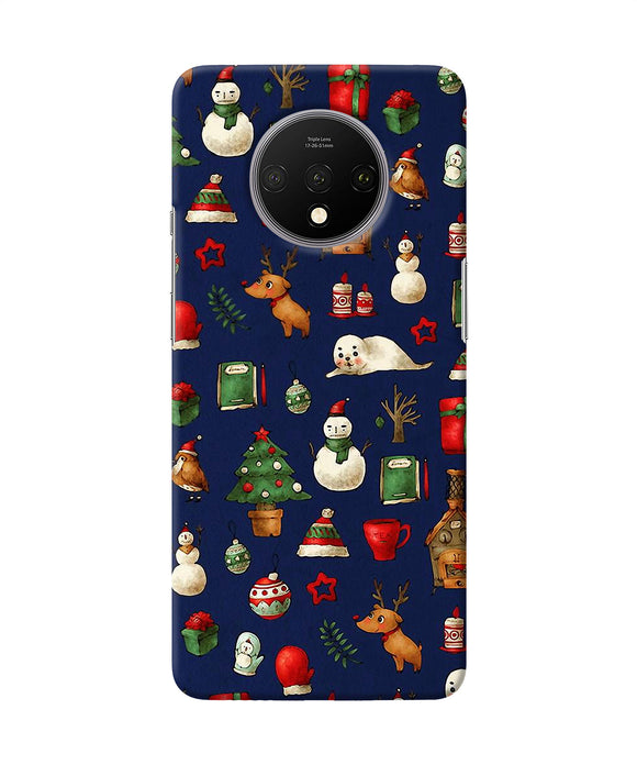 Canvas Christmas Print Oneplus 7t Back Cover
