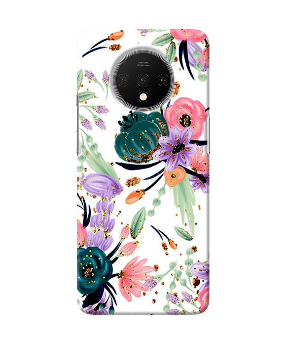 Abstract Flowers Print Oneplus 7t Back Cover