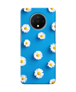 White Flowers Oneplus 7t Back Cover