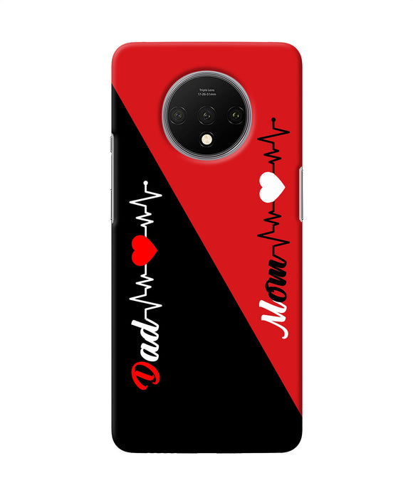 Mom Dad Heart Line Oneplus 7t Back Cover