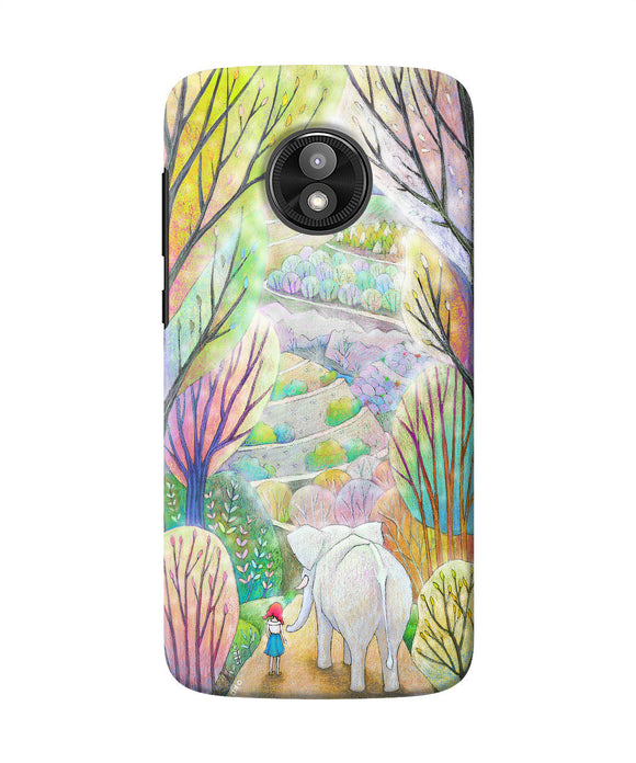 Natual Elephant Girl Moto E5 Play Back Cover