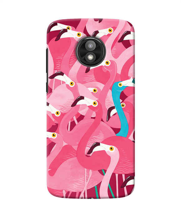 Abstract Sheer Bird Pink Print Moto E5 Play Back Cover