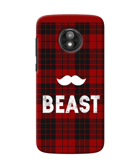 Beast Red Square Moto E5 Play Back Cover