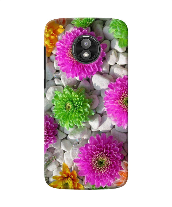 Natural Flower Stones Moto E5 Play Back Cover