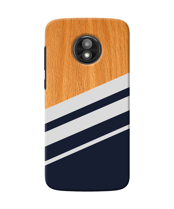 Black And White Wooden Moto E5 Play Back Cover