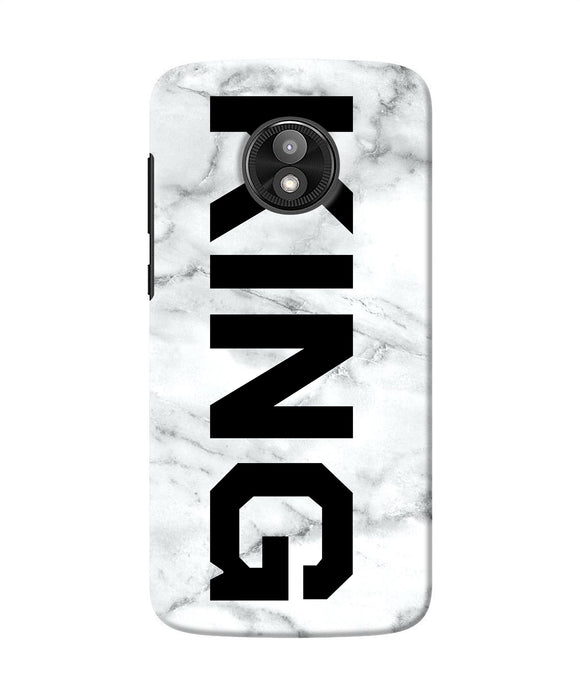 King Marble Text Moto E5 Play Back Cover