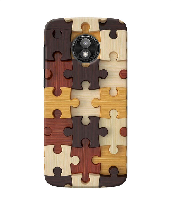 Wooden Puzzle Moto E5 Play Back Cover