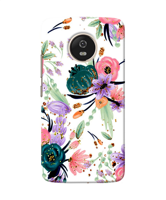 Abstract Flowers Print Moto G5 Back Cover