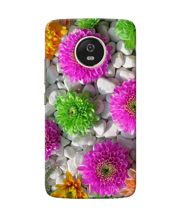 Natural Flower Stones Moto G5 Back Cover
