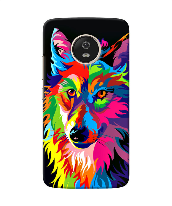 Colorful Wolf Sketch Moto G5 Back Cover